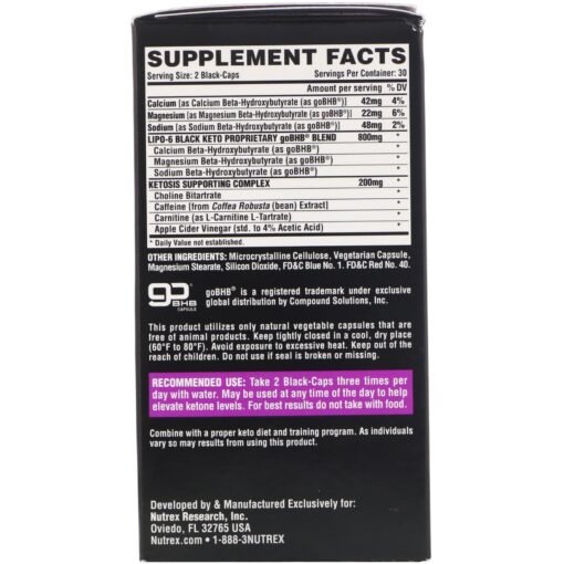 Nutrex Lipo 6 Black Keto 60 Cápsulas - Imagem 2