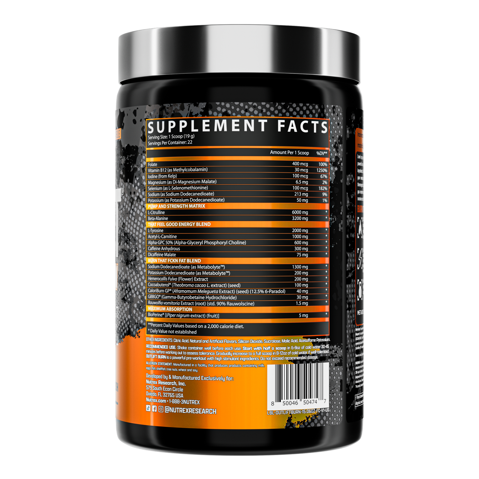 Nutrex Outfit Burn 22 Doses Florida Crush - Imagem 2