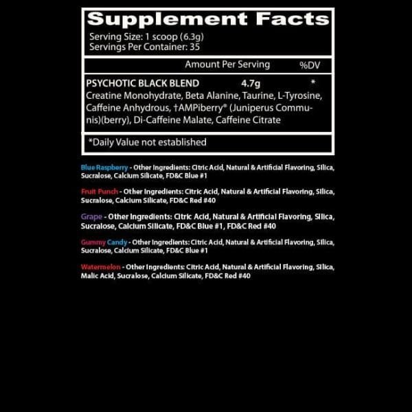 Insane Labz Pré-treino Psychotic Black 35 Doses - Imagem 2