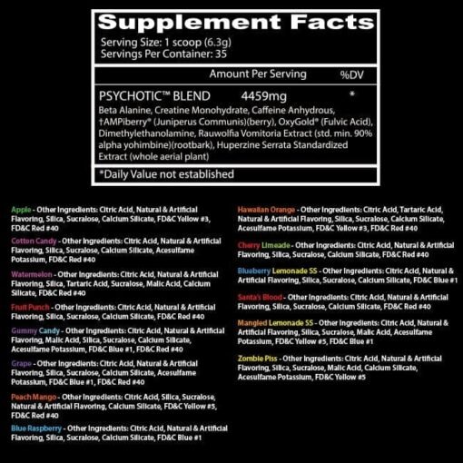 Insane Labz Pré-treino Psychotic Red 35 Doses - Imagem 2