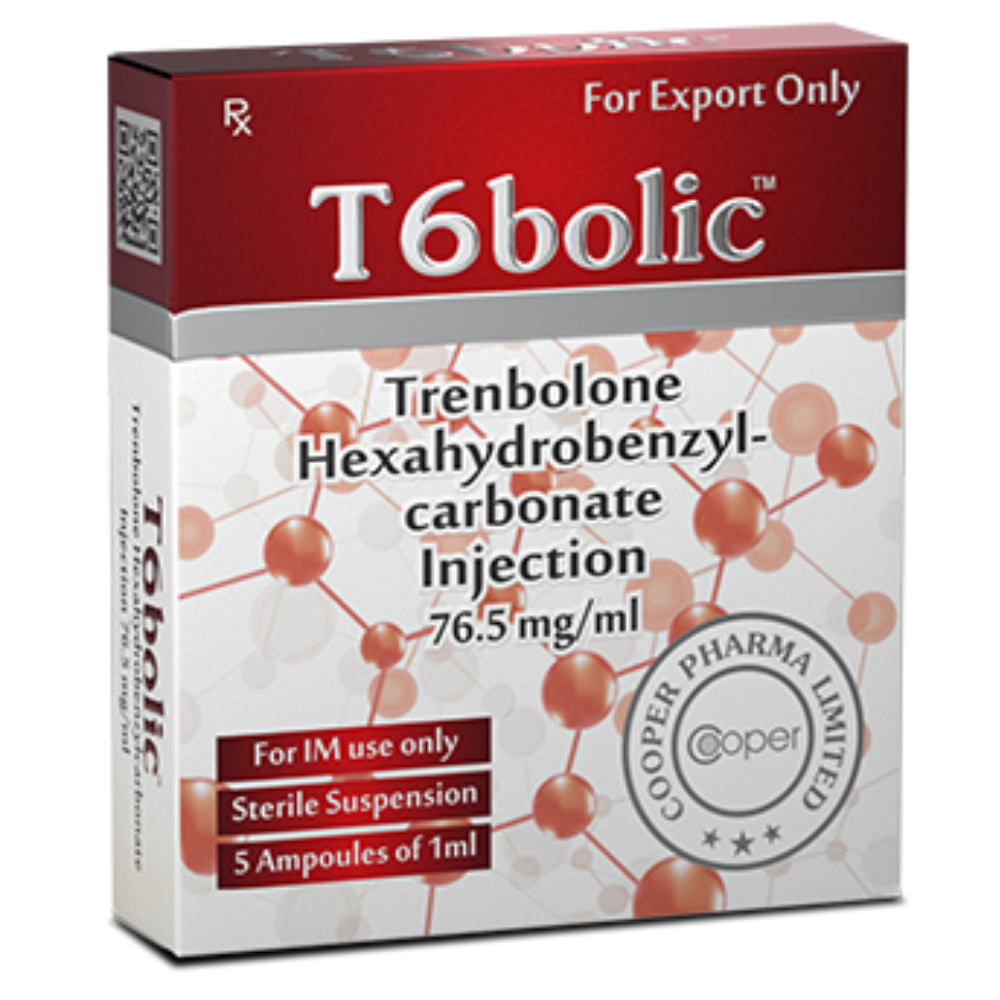 Cooper Pharma T6bolic Trenbolona Hexahydrobenzyl-carbonate Injection 76.5mg.ml 5 Ampolas 1ml