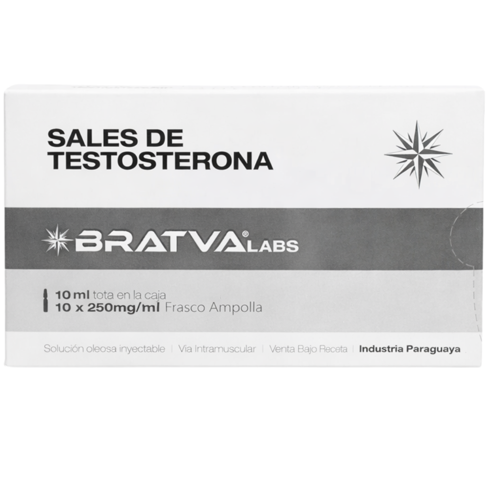 Bratva Sales de Testosterona 250mg/10ml Frasco Ampolla