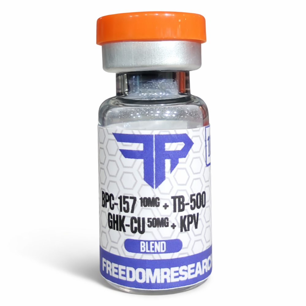 Freedom KLOW GHK-Cu 50mg, BPC-157 10mg, TB-500 10mg e KPV 10mg Péptido
