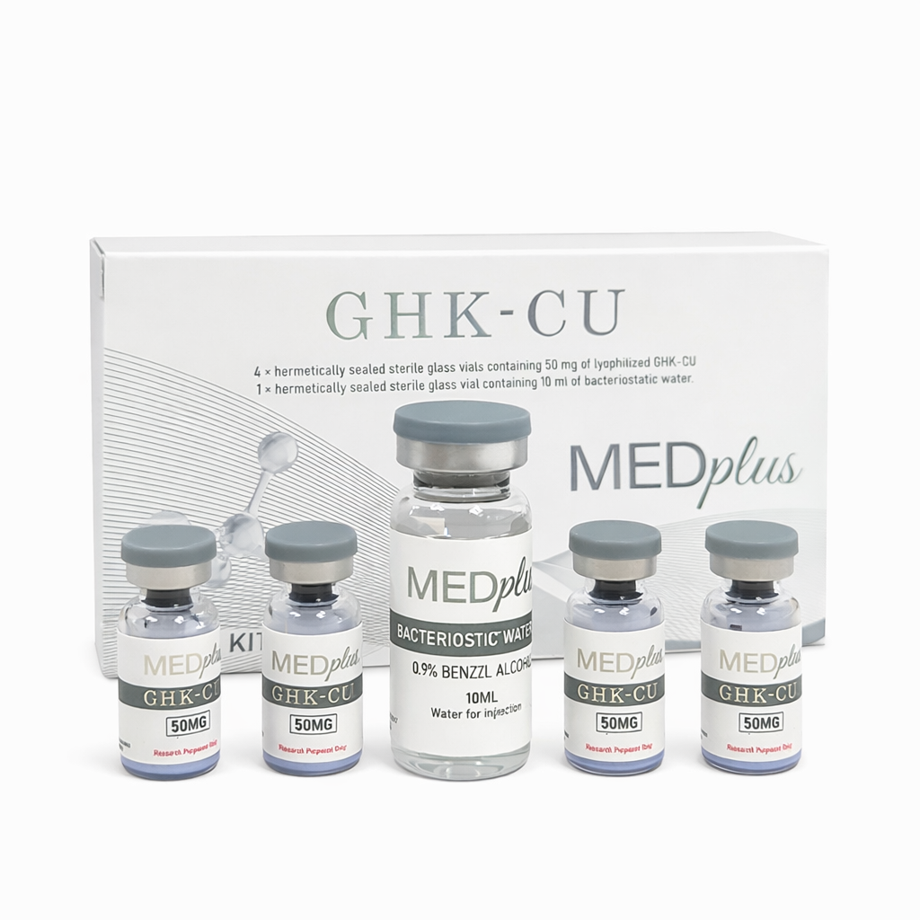 MEDplus GHK-cu 200mg KIT 4 ampolas de 50mg + 10ml Agua Bacterostatica